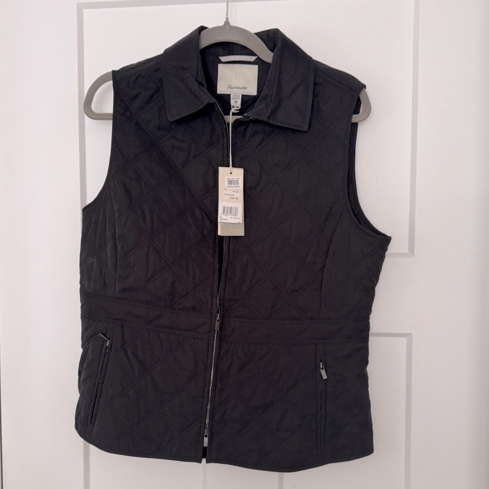 Faconnable Black Quilted Vest